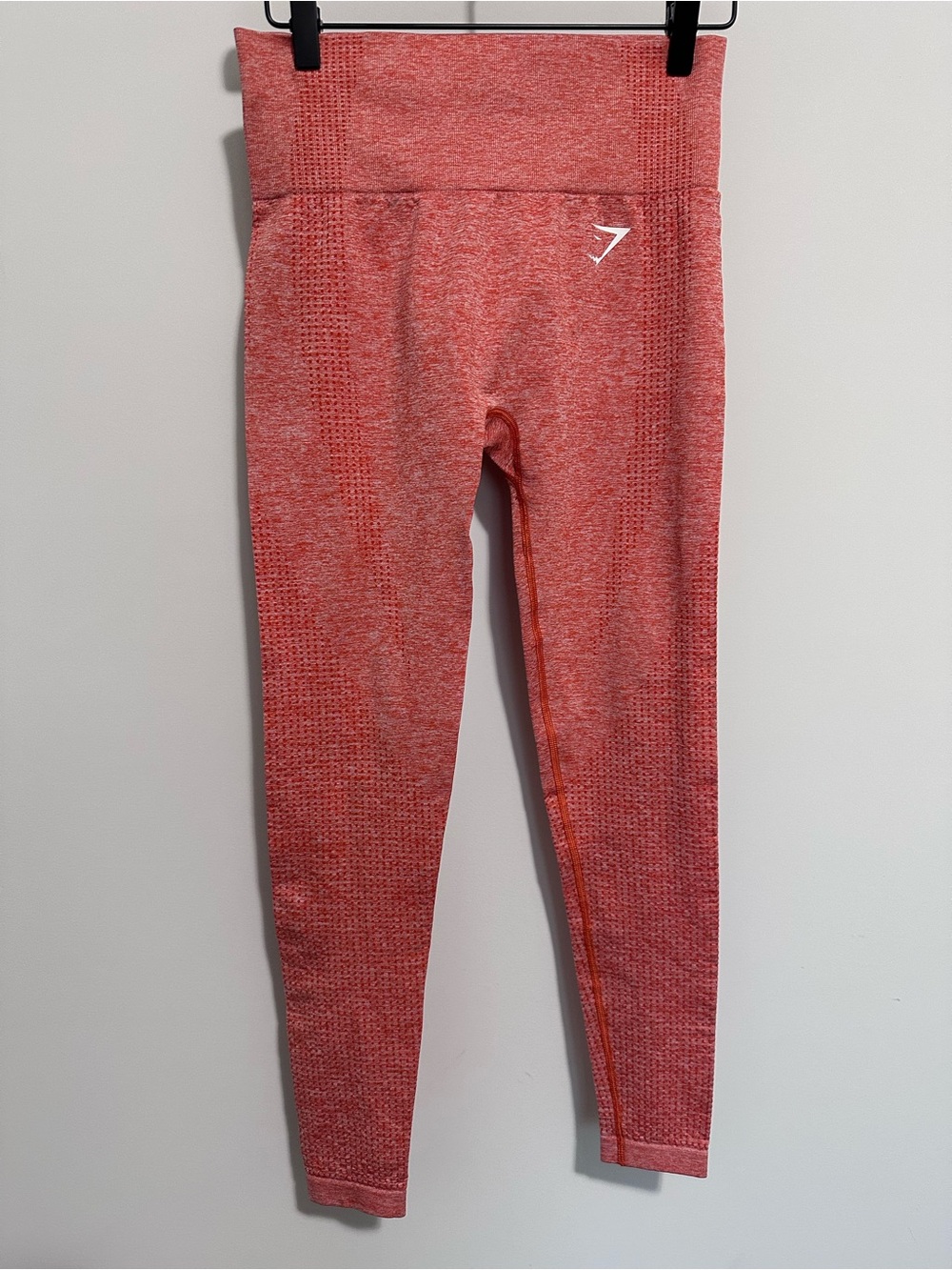 Gymshark Women’s Seamless Textured High Rise Leggings Small Coral Red Orange